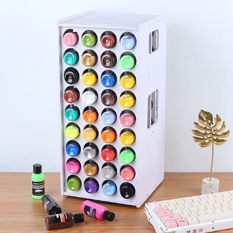 DurableRotatable Paint Storage Tower 72 Hole Craft Paint Storage Rack Paint Storage Box Shelf