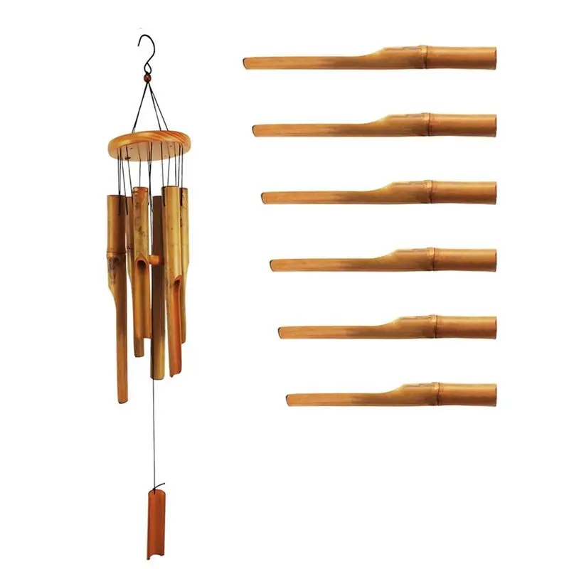 B84B Bamboo Wind Chimes 38 Inch Outdoor Indoor Hanging Decorative Natural Soothing Sound Garden Patio Gift