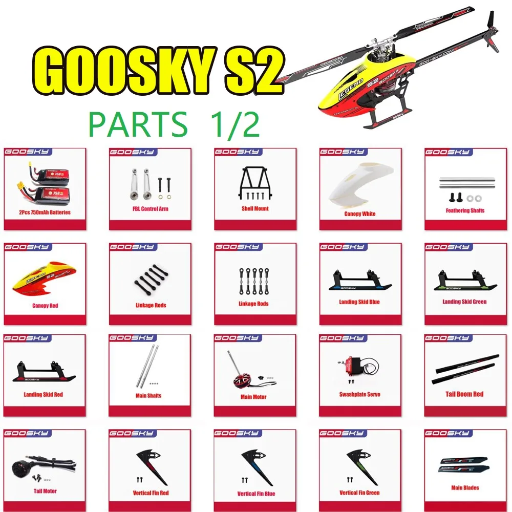 GOOSKY S2 RC Helicopter Spare Parts Motor ESC Canopy Landing Gear Charger Frame Rotor head