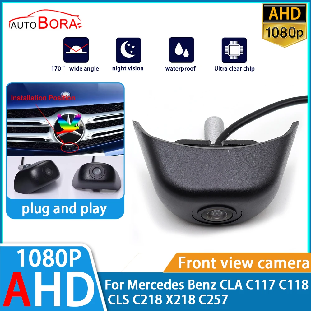 

ZhuCamX AHD 1080P Ultra Clear Night Vision LOGO Parking Front View Camera For Mercedes Benz CLA C117 C118 CLS C218 X218 C257