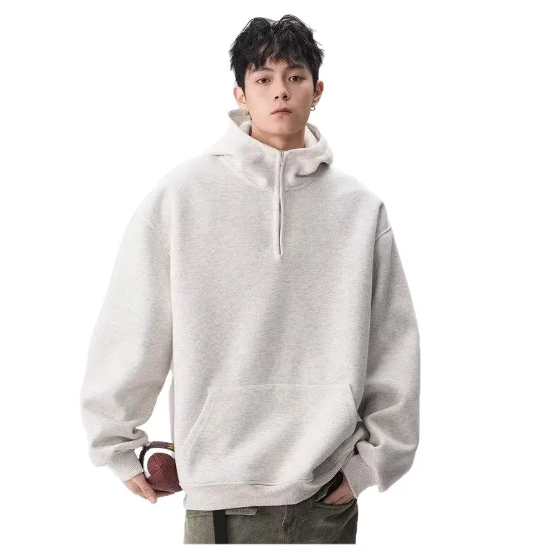 Style Trendy Hoodie For Men, Spring And Autumn,   Simple Loose Casual Versatile Jacket Top