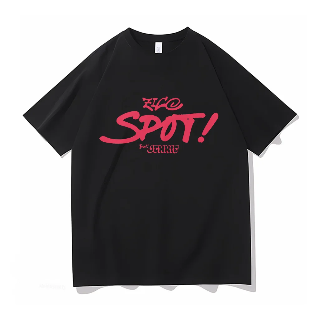 Zico Jennie SPOT! T-shirt Kpop Summer Cotton Short Sleeve Tee Korean Fashion Popular Clothes Women Men Loose T Shirt For Fans