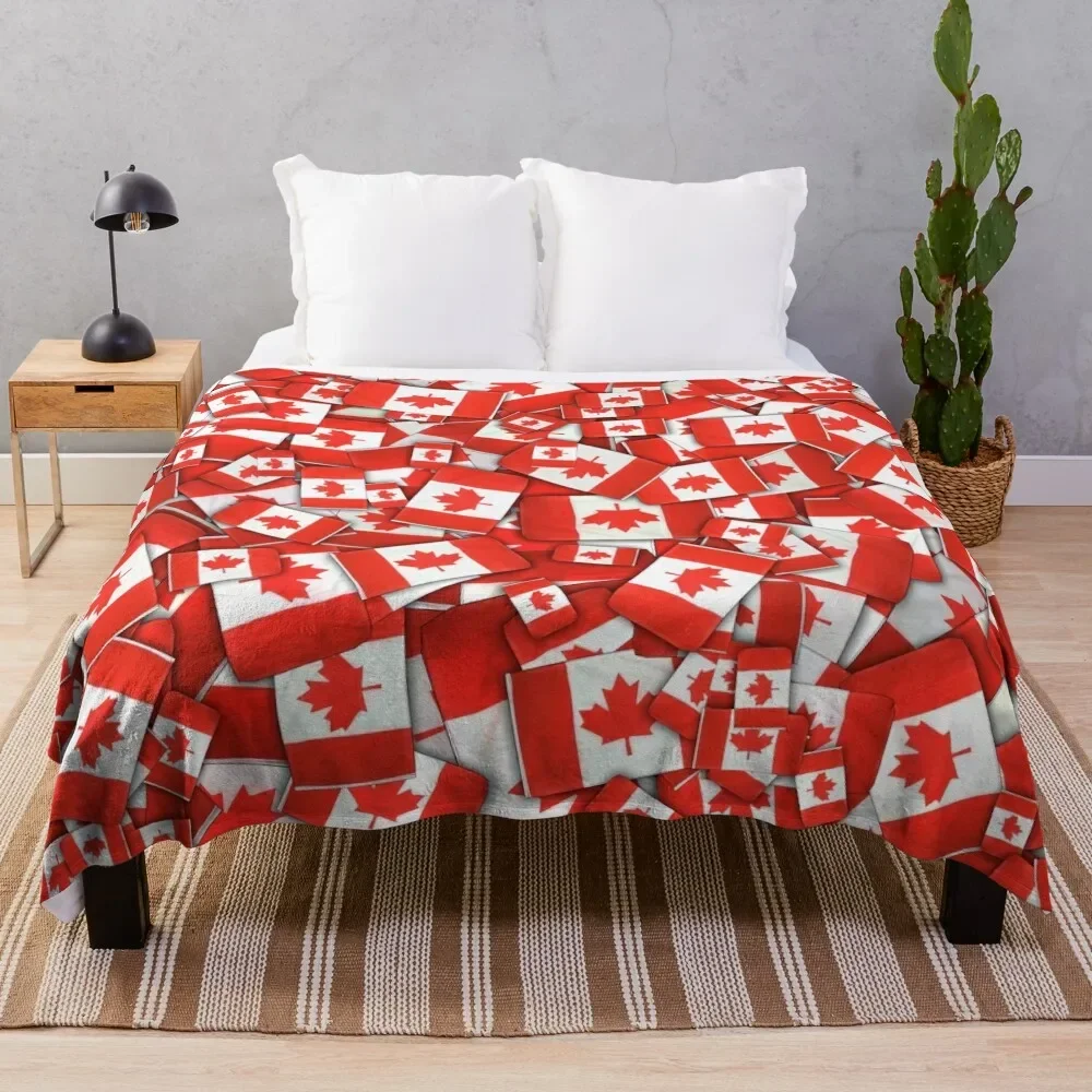 

Canada Flag Pattern Throw Blanket For Baby manga Blankets