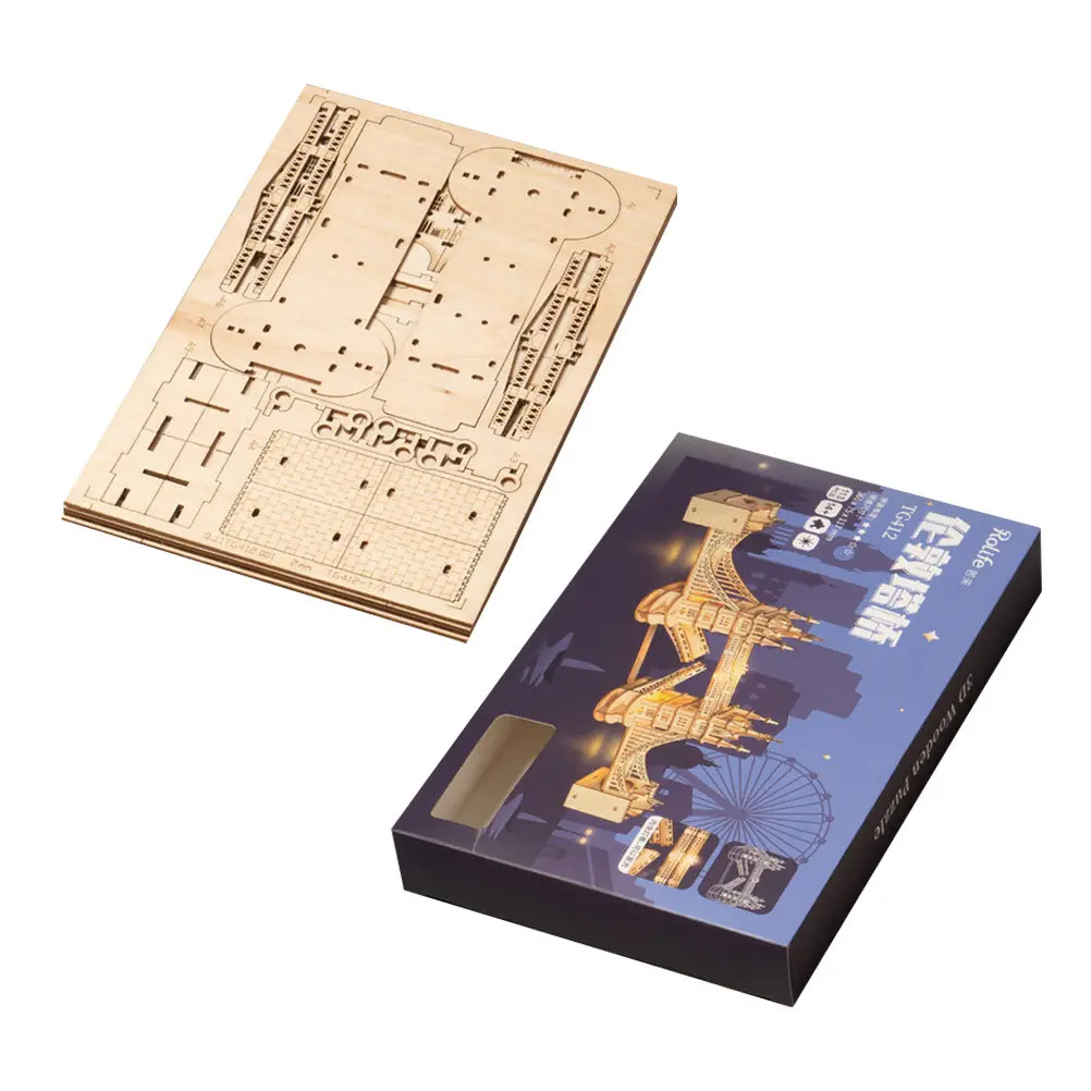 

1Set London Bridge 3D Wooden Puzzle DIY Assembly Kit High-Grade Eco-Friendly Wood Educational Creative Home Decor Gift for Kids