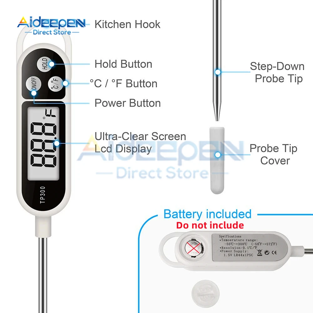 Voedsel Thermometer TP300 Digitale Keuken Thermometer Voor Vlees Koken Eten Probe Bbq Elektronische Oven Keuken Gereedschap