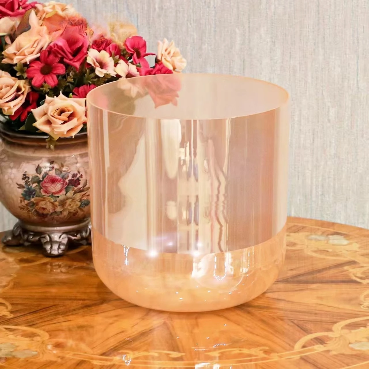 Clear Transparent Quartz Singing Bowl Single Hand‑Polished For Sound Bath Spiritual Ritual Yoga Studio Use Free Mallet & O‑Ring