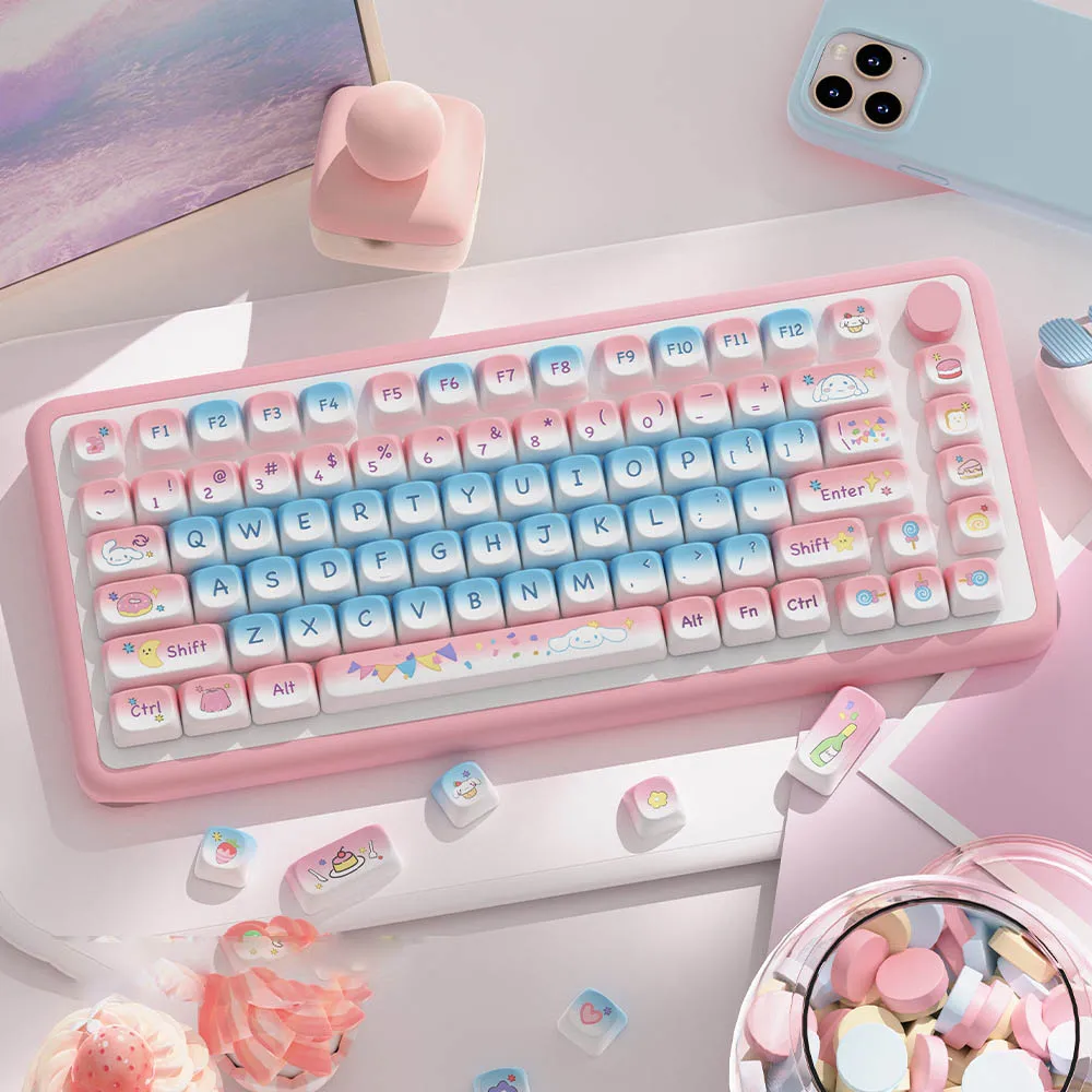 Imagem -03 - Cinco Side Dye Sub Pbt Keycaps para Cherry Gateron Switches mx Teclado Gamer Mecânico Perfil Sweet Party 112 Chaves