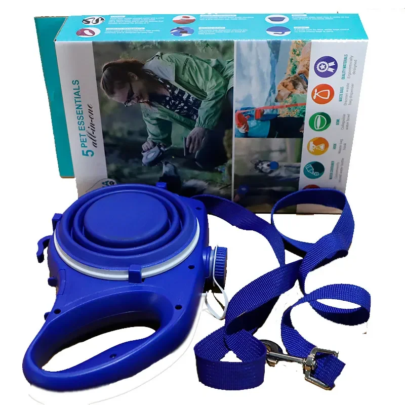 Vendita calda forniture per animali domestici con bottiglia d'acqua guinzaglio per animali domestici guinzaglio per cani 3 in 1