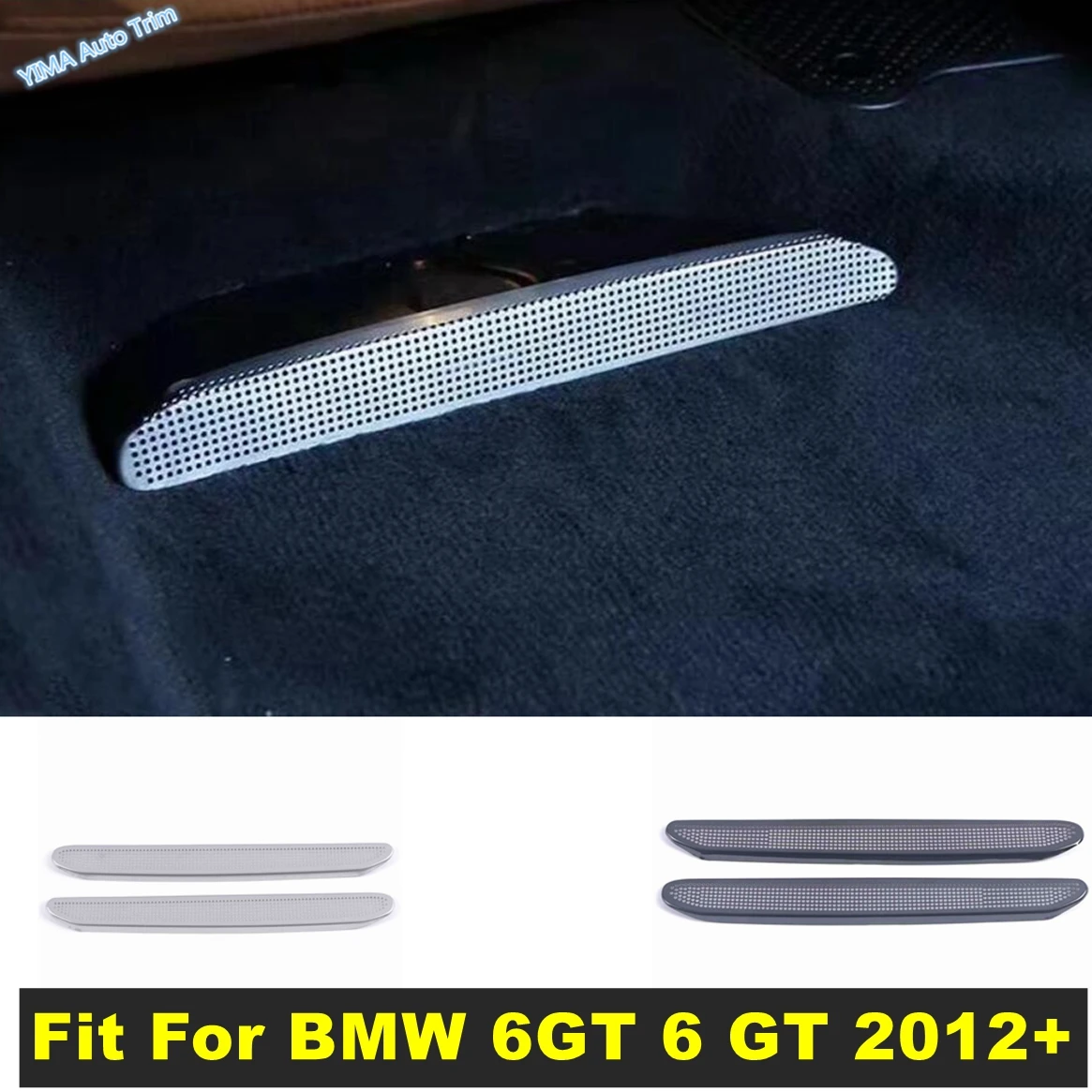 

Auto Seat AC Heat Floor Air Conditioner Duct Vent Outlet Grille Dust Cover Trim For BMW 6GT 6 GT 2012 - 2024 Metal Accessories