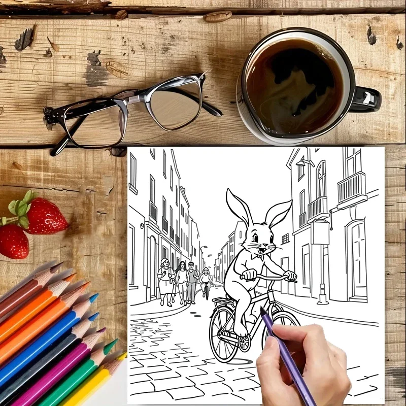 كتاب سفر الحيوانات للبالغين |   كتاب تلوين مكون من 28 صفحة، مستلزمات الرسم لعيد الميلاد وعيد الشكر