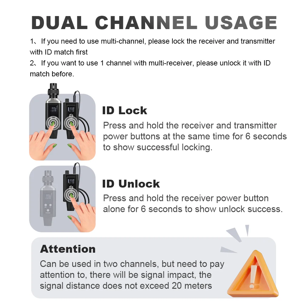 LMBGM A9 Mono UHF Drahtloses In-Ear-Monitoring-System mit 1 Kanal und langer Akkulaufzeit, geeignet für Bühnen und Tonstudios. – Detail 8