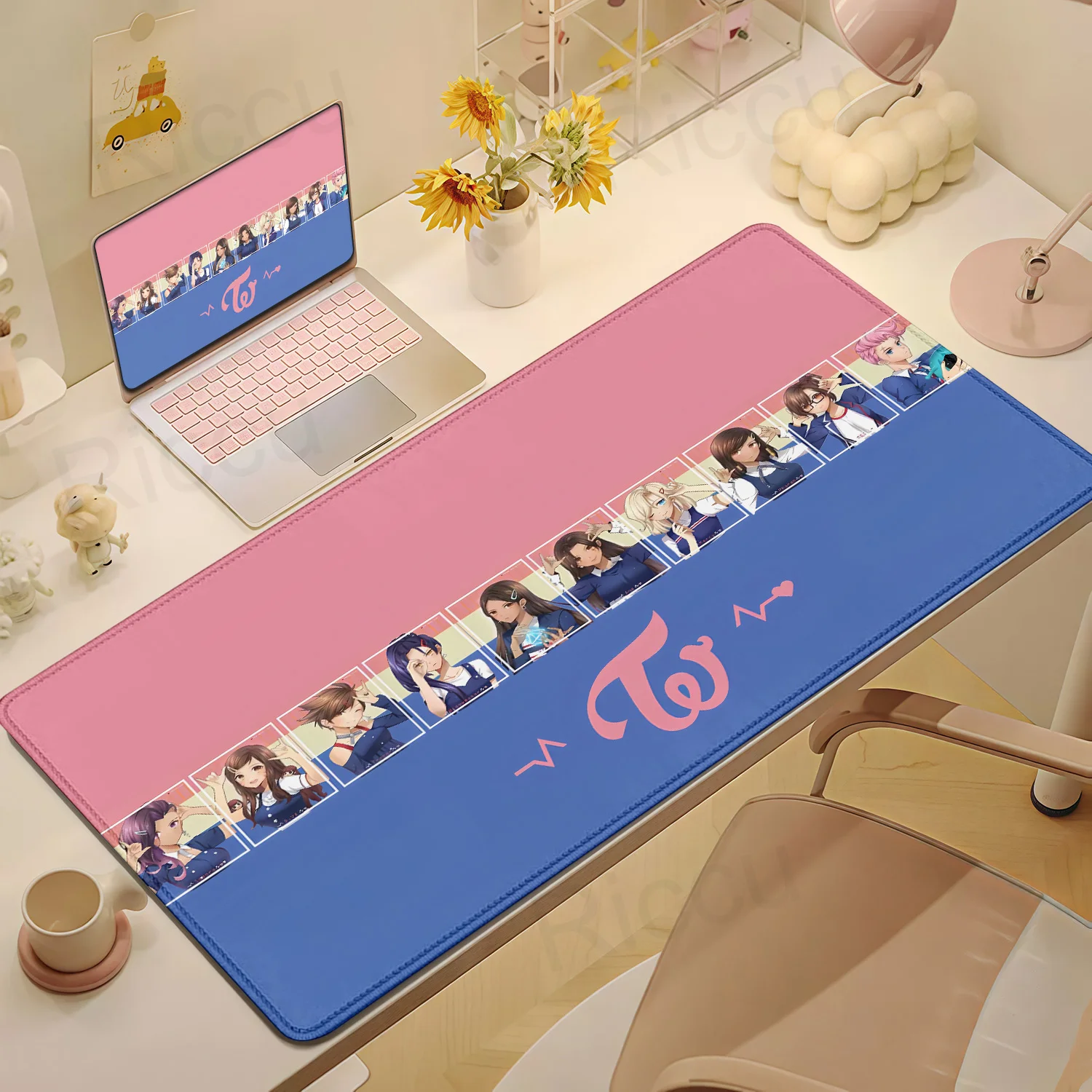 Office Accessories XXL Mouse Pad Anime Mousepad T-TWICE K-KPOP Gaming Keyboard Rubber  Deskmat Pc Cabinet Extended Mat 90*40CM