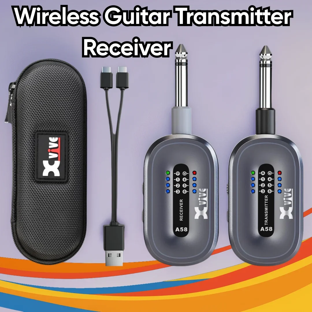 

Wireless Guitar Transmitter and Receiver System, Active or Passive Pickup, Electric and Acoustic Bass, 5.8GHz