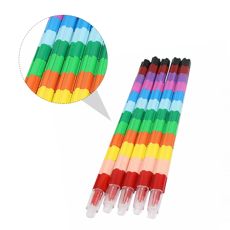 9pcs Crayons Pencolor Kit 12 Colored Rainbow Wax Penspainting Coloring Supplies Schoolpoint Stacking Student Party Favors