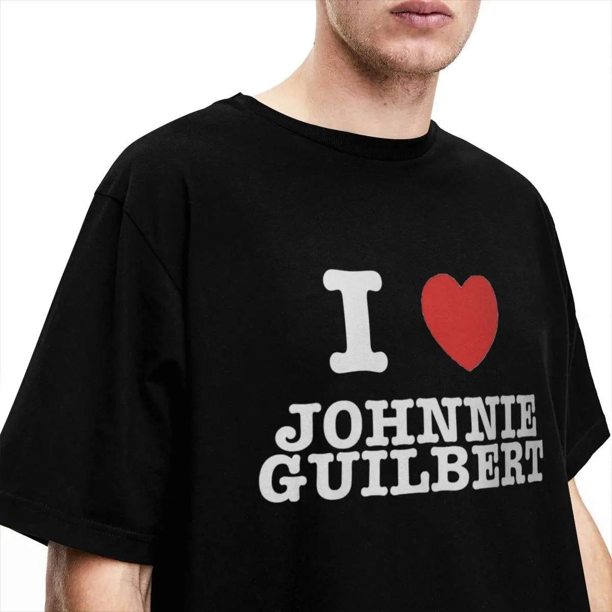 Men\'s T-Shirt I Heart Johnnie Guilbert Awesome 100% Cotton Tees Short Sleeve T Shirts Round Neck Clothes Plus Size