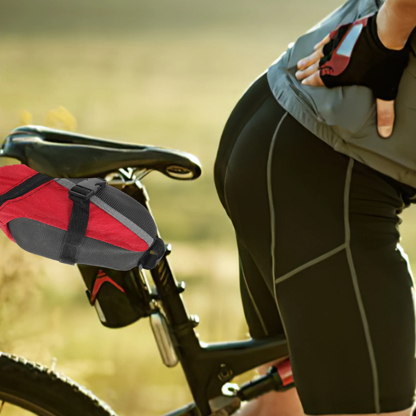 

Professional Bike Rear Seat Bag Nylon Large Capacity Zipper Cycling Backseat Storage Pouch Outdoor Bike Accessory Saddle Bag