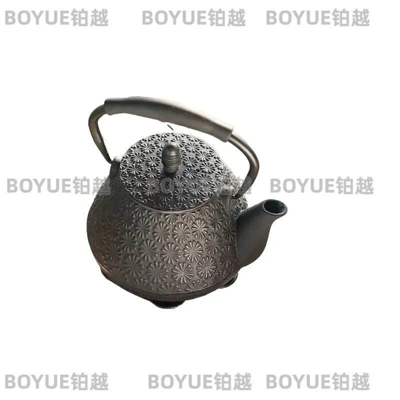Vintage Cast Iron Teapot with Handle Colorful Enamel Kettle for Boiling Flower Tea Traditional Household Stovetop Water