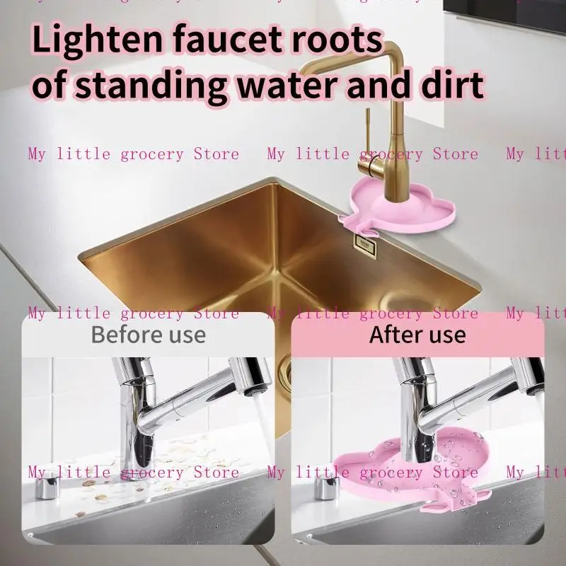 D5BD Silicone Faucet Water Sink Pad Flower for Bathroom Sink Surround Design