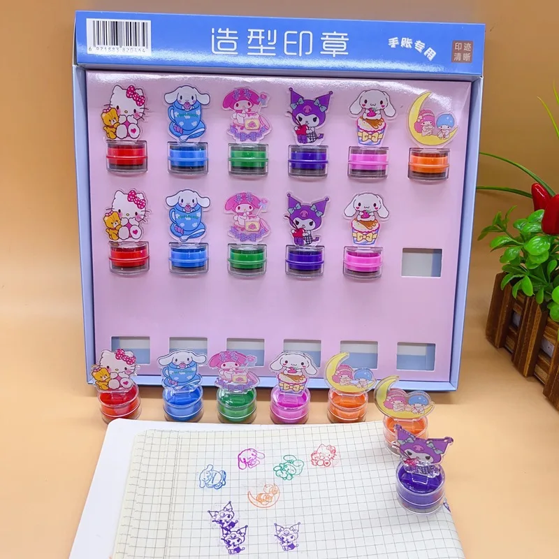 

2026 new Kawaii Sanrio Seal Kuromi Mymelody Cartoon Portable Cute Press Seal Kindergarten Student Prize Children'S Gift