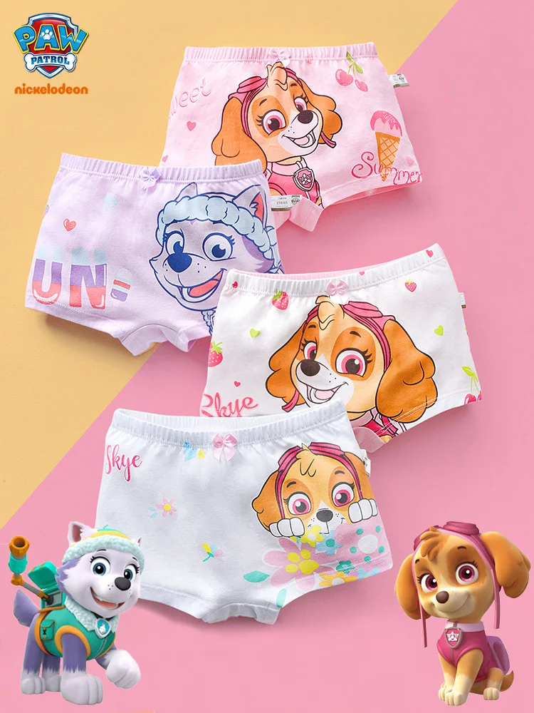 Genuine Paw Patrol 4pcs/set Underpants Underwear Skye Everest Marshall Pants High Quality Children Cotton Briefs Birthday gift