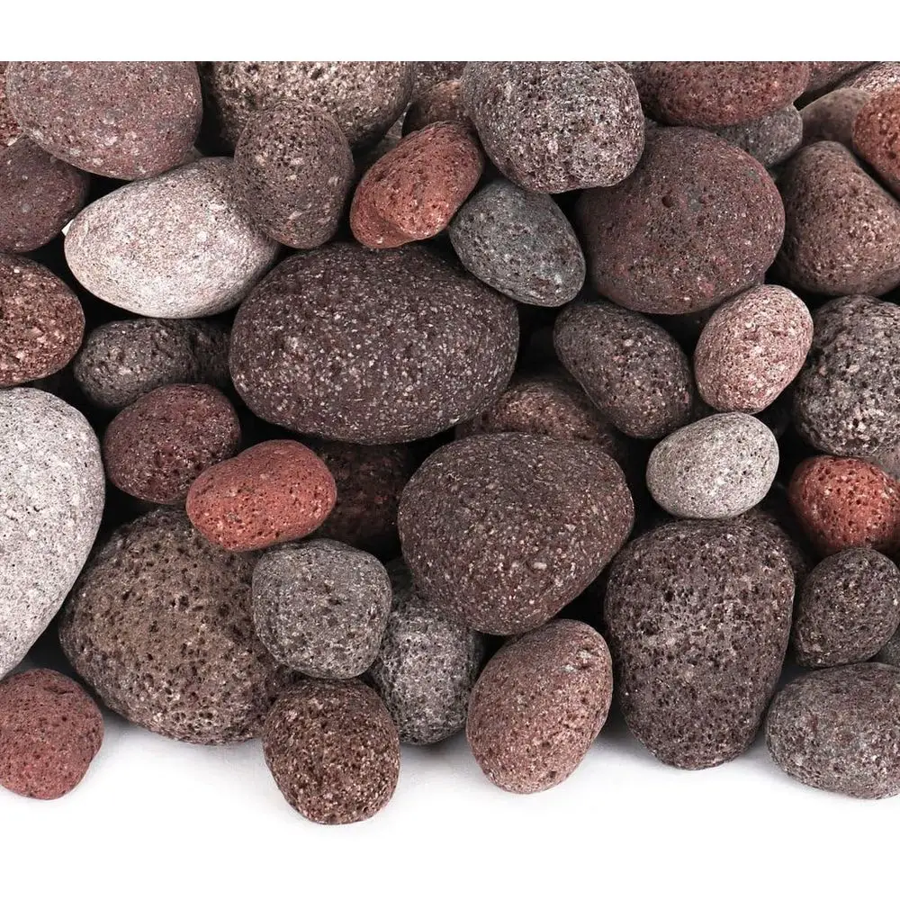 

Полированные красные лавовые камни - смесь вулканической гальки среднего и мелкого размера (50 фунтов)