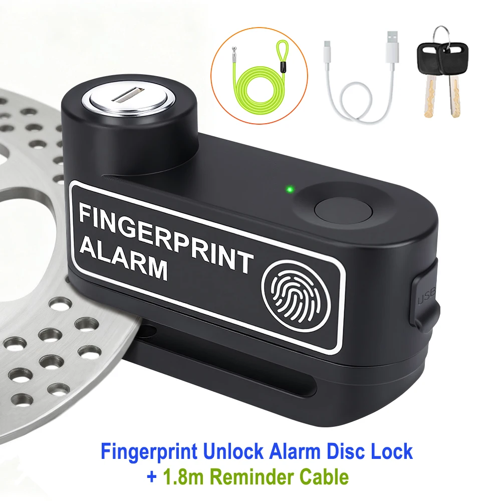 Extractme Motorcycle Alarm Schijfrem Slot Beveiliging Moto Wiel Schijf Hangslot Waterdicht 110dB Luid Anti Diefstal Alarma Motocicleta