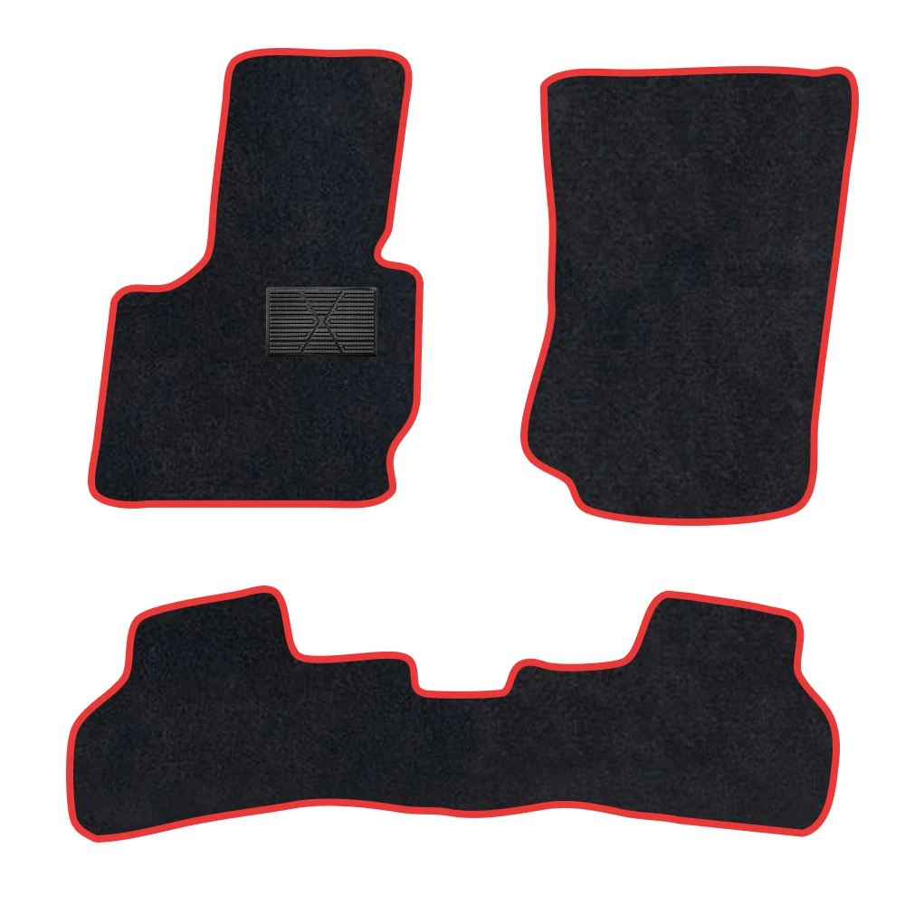 

Car Floor Mat For bmw X4 2014-2018 F26 Polyester suede Anti Slip black Backing red Binding Trim Edge