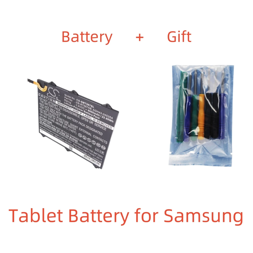 Li-Polymer Battery for Samsung Tablet.3.8V,6000mAh,SM-T567V Galaxy Tab E 9.6 XLTE SM-T560NU,EB-BT567ABA GH43-04535A