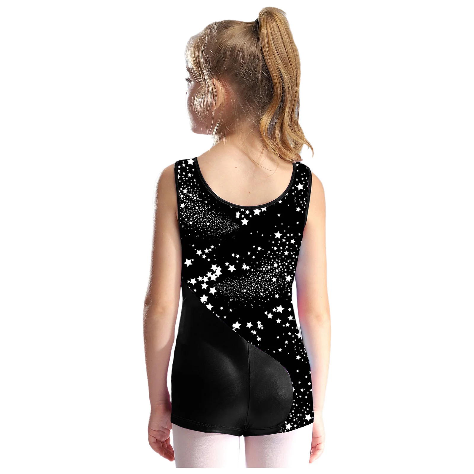 Children Girls Ballet Dance Leotard Sleeveless Print Gymnastics Ice Skating Yoga Sports Bodysuit Dancewear Sportswear Swimsuit