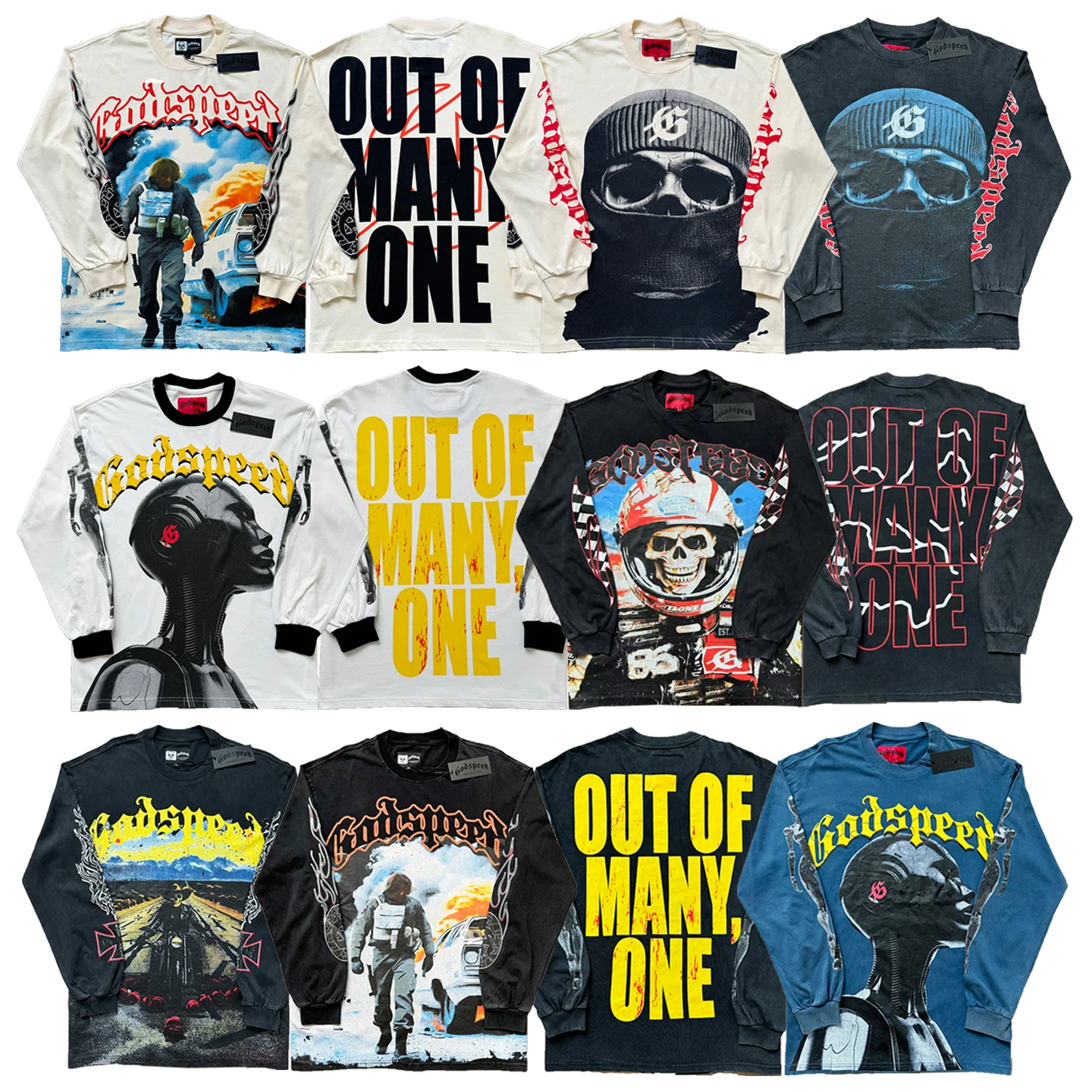 

Oversize Long Sleeve Metal Robot Print T-Shirt Unisex Loose Fit Casual Base Layer Teen Fashion Summer round Neck Tee