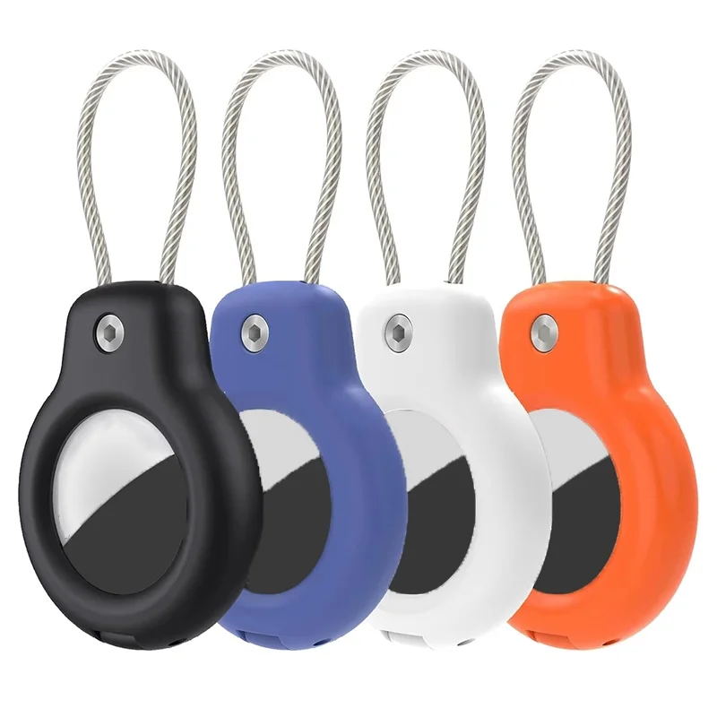 Case For Apple Airtag Holder Anti-Lost Air Tag Case For Luggage Bag Pet Key Backpack Airtags With Steel Cable Keychain Accessory