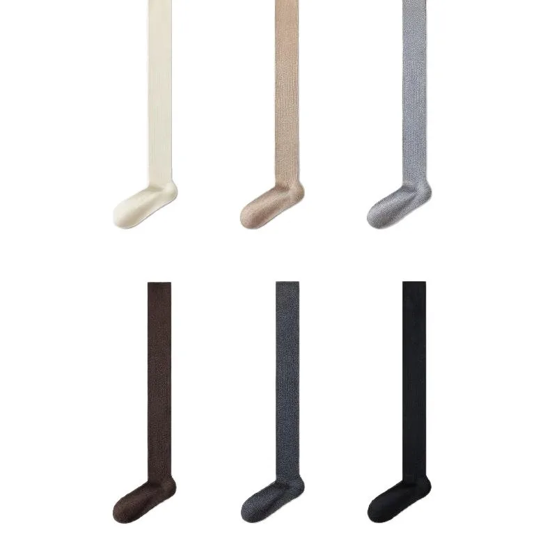 1 Pair Women's Wool Over-the-Knee Socks Thick Warm Thigh-High Stockings Fall Winter Long Socks Women White Knee Socks for Girls