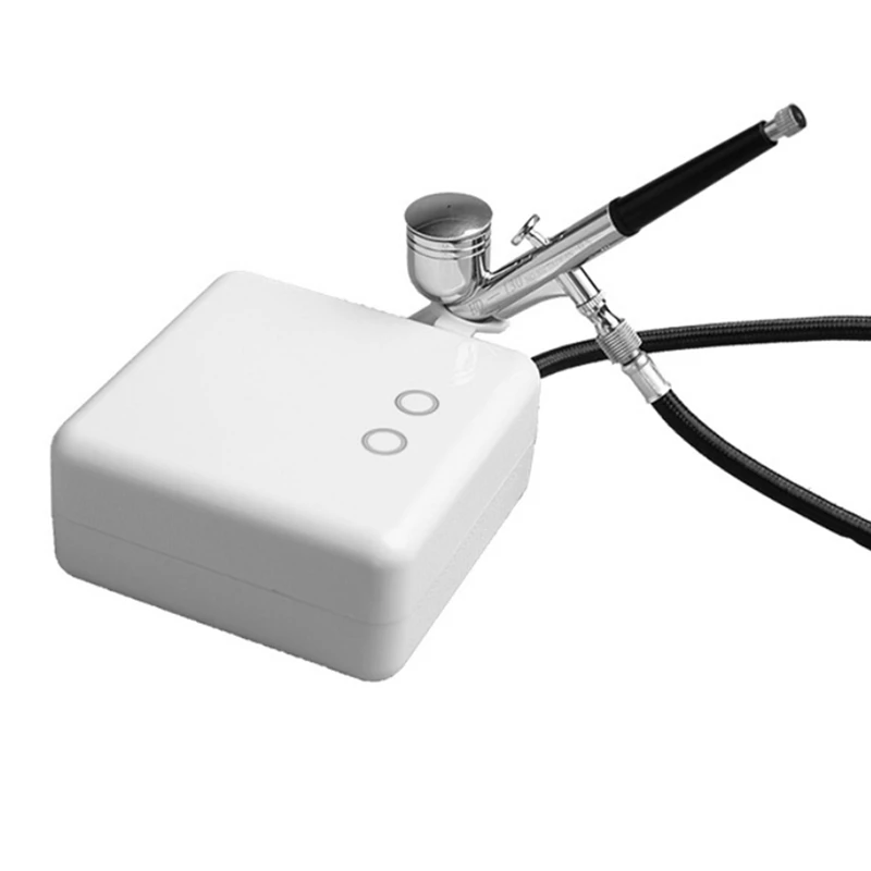 ABDJ-Mini bomba de aerógrafo, juego de aerógrafo para tatuaje de maquillaje de uñas, herramienta de pintura en aerosol para coche modelo pastel enchufe de la UE