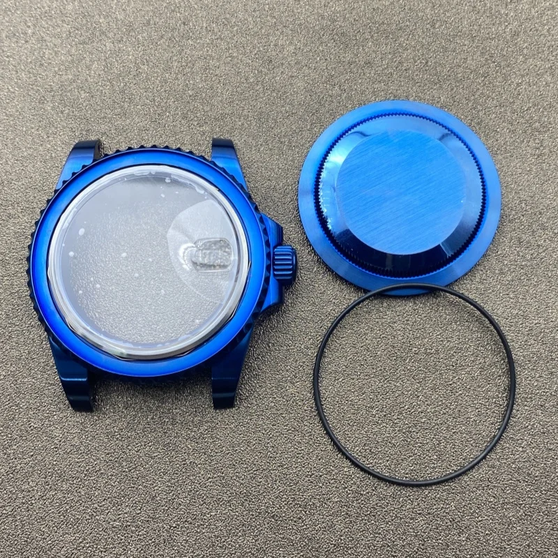 حافظة ساعة من الفولاذ المقاوم للصدأ NH35 حافظة زرقاء 40 مللي متر زجاج الياقوت 120 تناسب حركة NH34/NH35/NH36 #2