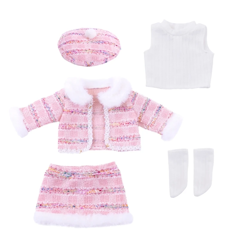 Practical Stylish Dolls Outfit for 18 Inch Dolls Elegant Styles Dress with Coat and Accessories Daily Use Decoration