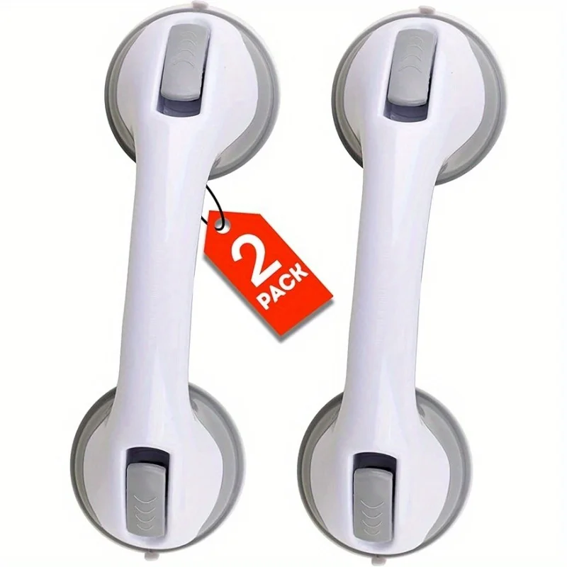 

2PCS Suction Cup Grab Bar, Non-Slip Safety Handrail for Elderly & Kids, Shower Bathtub Toilet Assist Handle, Easy Install