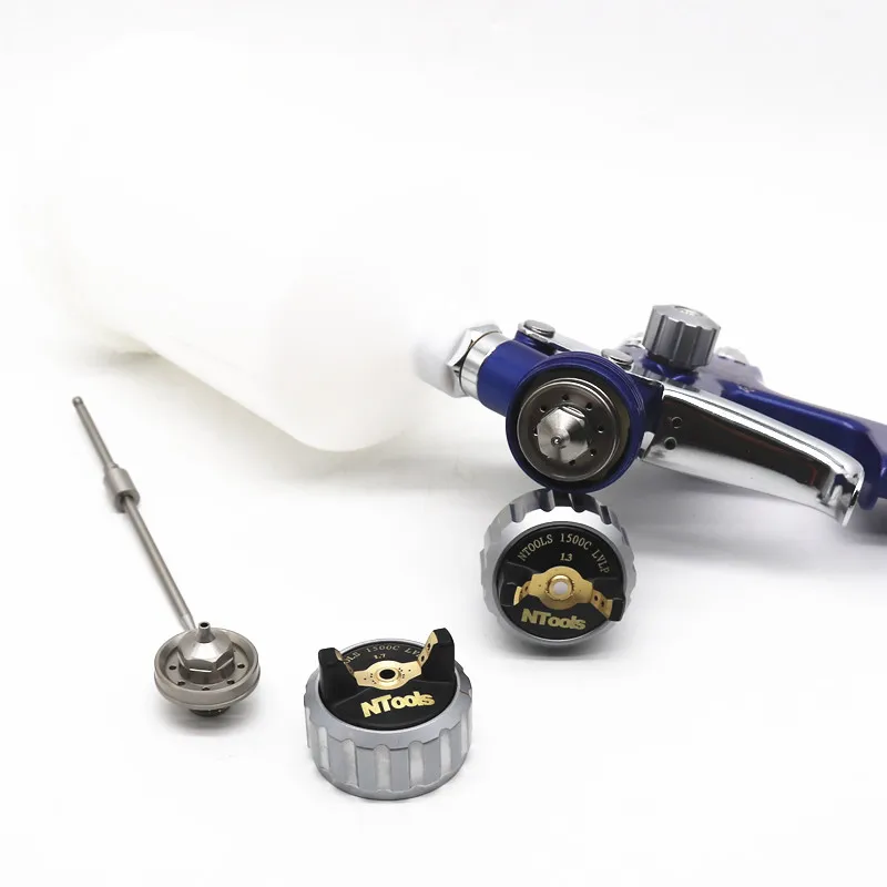 LVLP 1500C SPRAY GUN1.3 With 1.7 spare needle nozzle kit Paint Spray Gun Car Spray Tool Air Spray Gun Professional Spray Gun