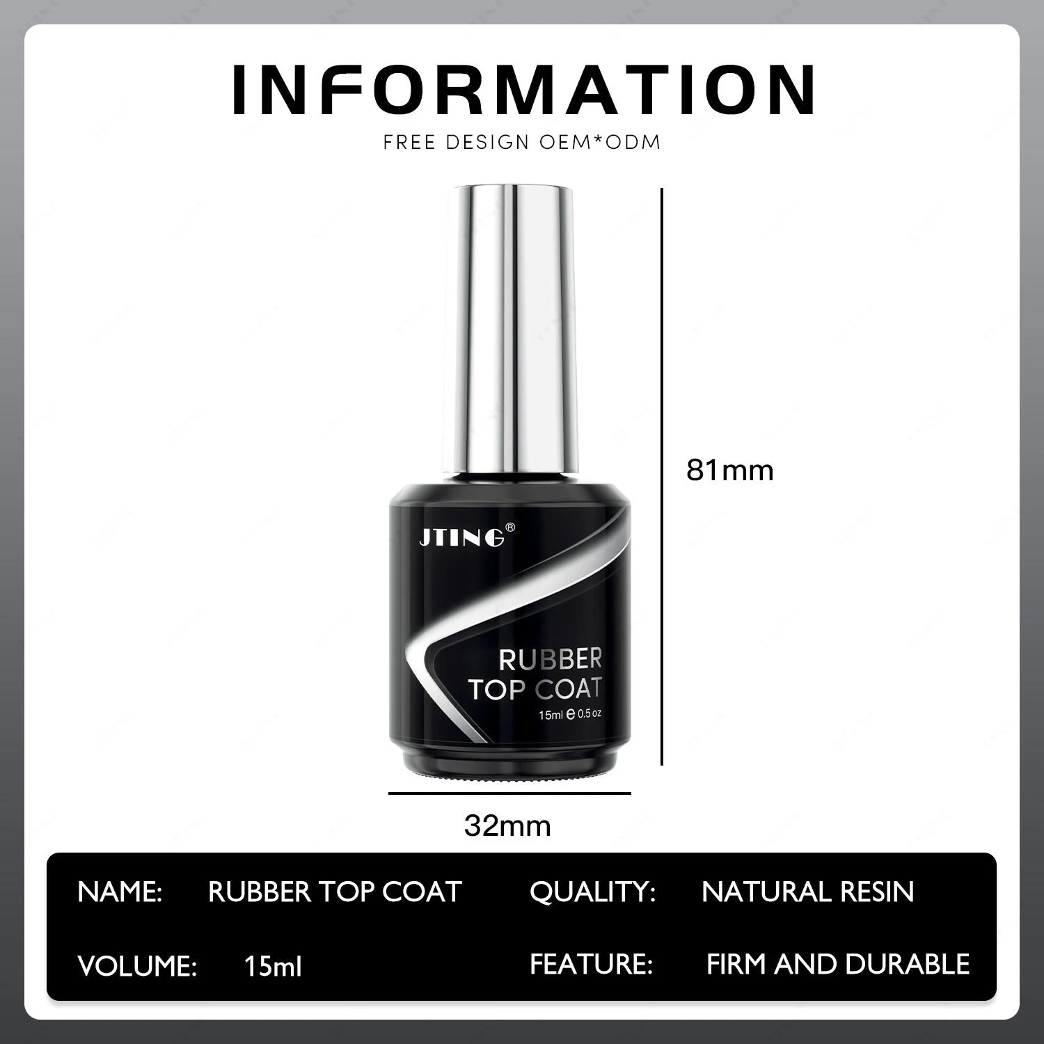 JTING 1 قطعة 15 مللي سوبر لامعة عالية لامعة المطاط معطف فوقي هلام طلاء الأظافر جودة عالية طويلة الأمد لا مسح معطف فوقي #2