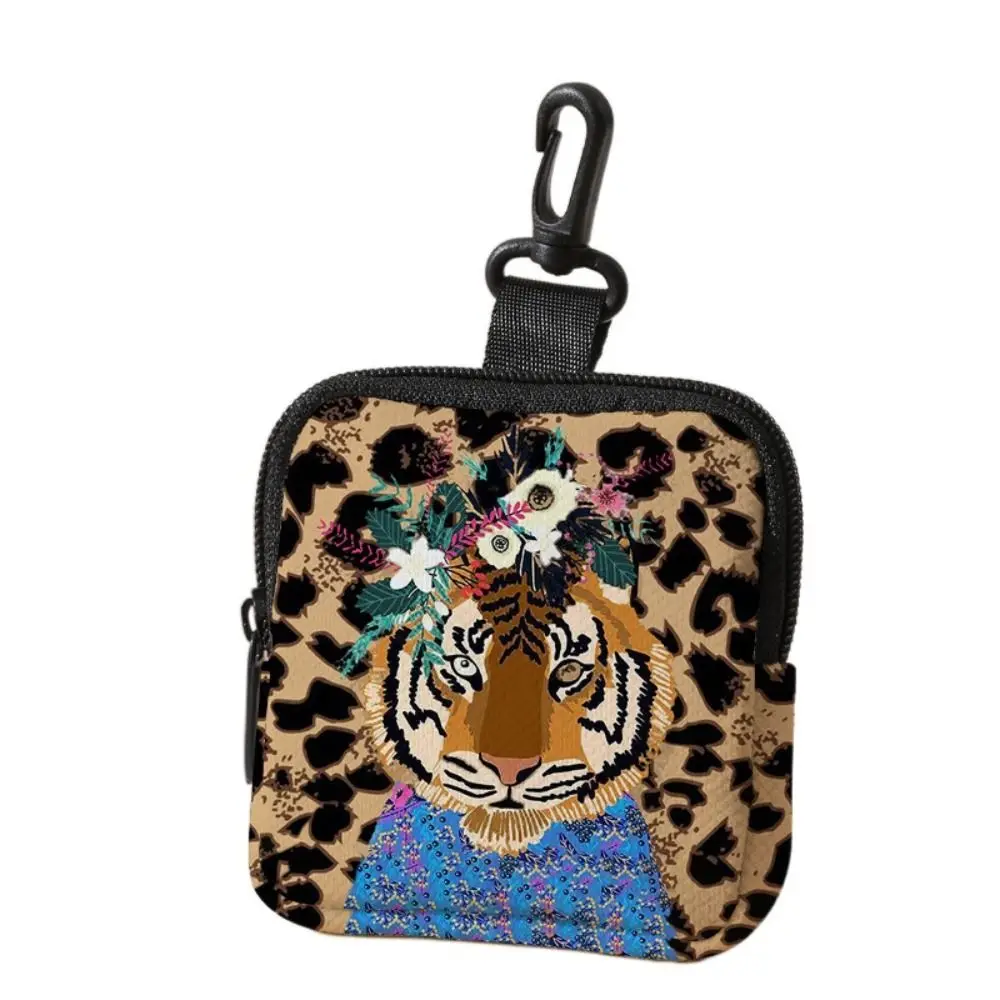 Крутой кошелек для монет с тигровым леопардовым принтом, водонепроницаемая мини-сумка для наушников, многофункциональный кошелек
