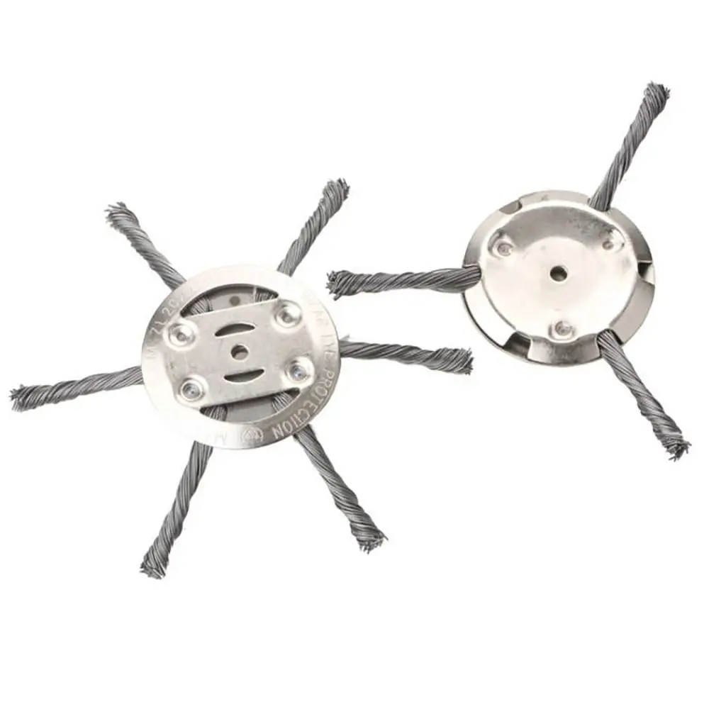 1Pcs 6 inch Universal Weed Brush Head Steel Wire Wheel Grass Trimmer Head Removal Moss Rust Lawn Mower Grass Brush Disc Weed