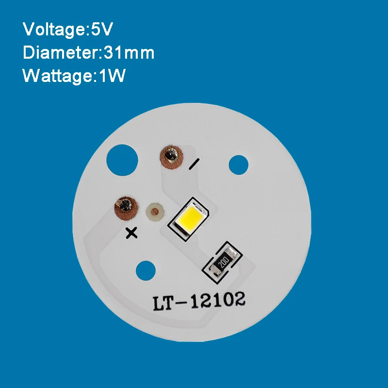 Source de lumière LED ronde, lampe, ampoule, panneau, blanc, jaune chaud, 5V, 24mm, 31mm