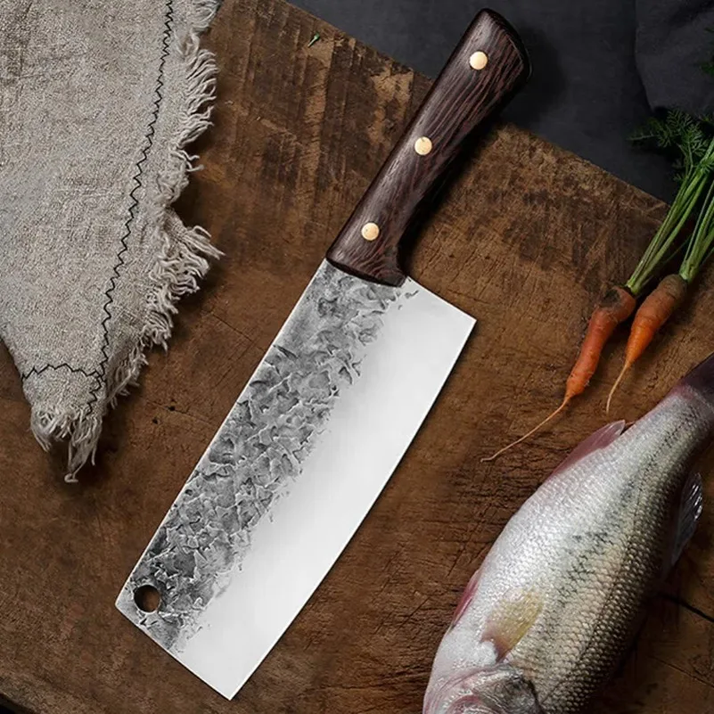 Metzger Ausbeinmesser Kochmesser handgemachte Klinge Holzgriff Küchenmesser Chef geschnitten Obst Fisch Gemüse Grill Hackmesser Fleisch