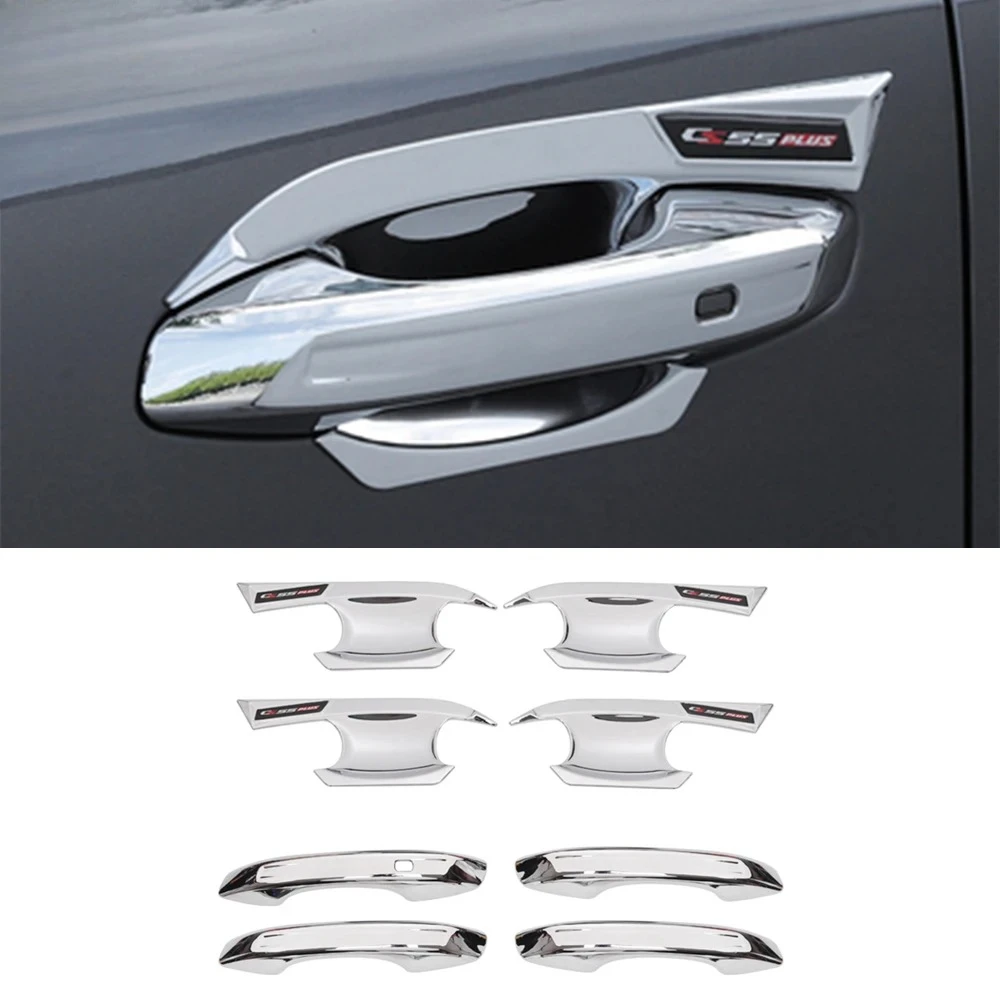 Good Quality NewFor Changan CS55 Plus 2 Gen Accessories 2022-2024 Carbon Chrome Car Side Door Knob Protector Door Handle Frame C