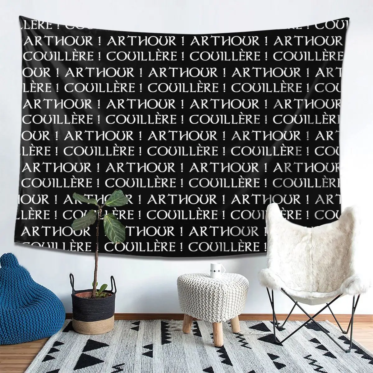 

Kaamelott - Arthour Couillette! Tapestry Decoration Art Aesthetic Tapestries Living Room Bedroom Home Wall Cloth Wall Hanging