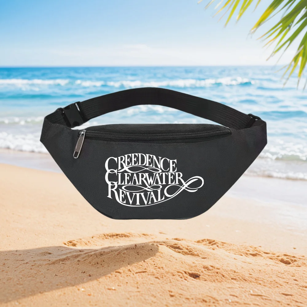 Creedence Clearwater Revival Band Logo Design Waist Backpack Crossbody Chest Bag Street Casual Sporty Fashionable Simple Unique