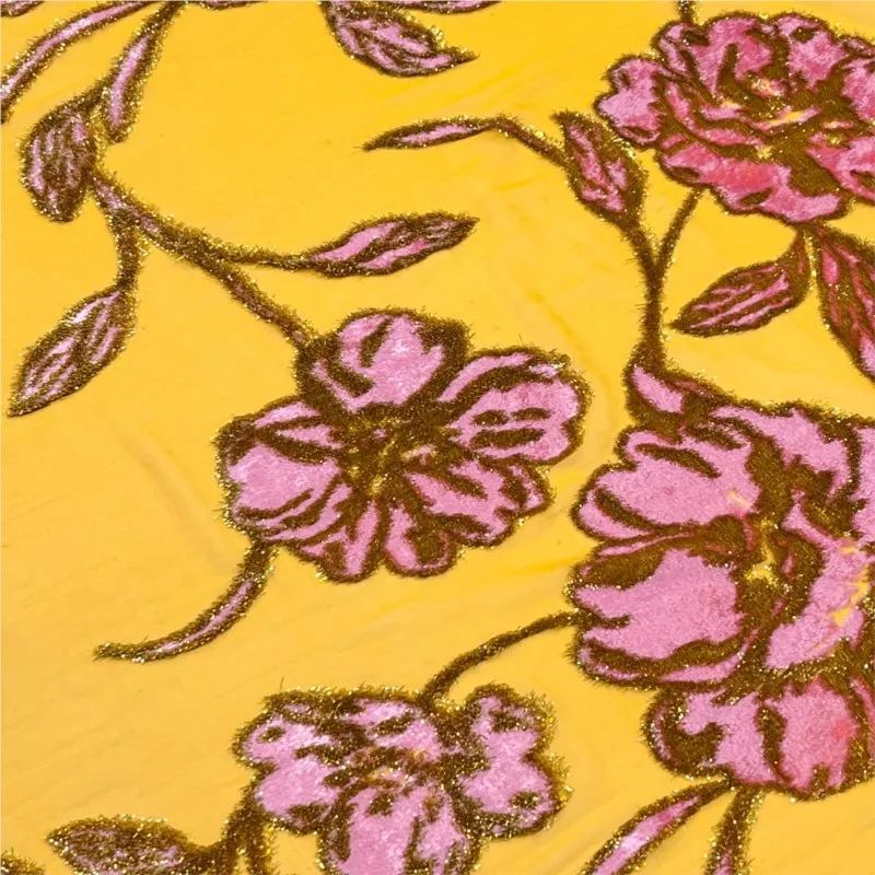 

High-end custom-made dress and cheongsam made of woven velvet brocade jacquard viscose fabric