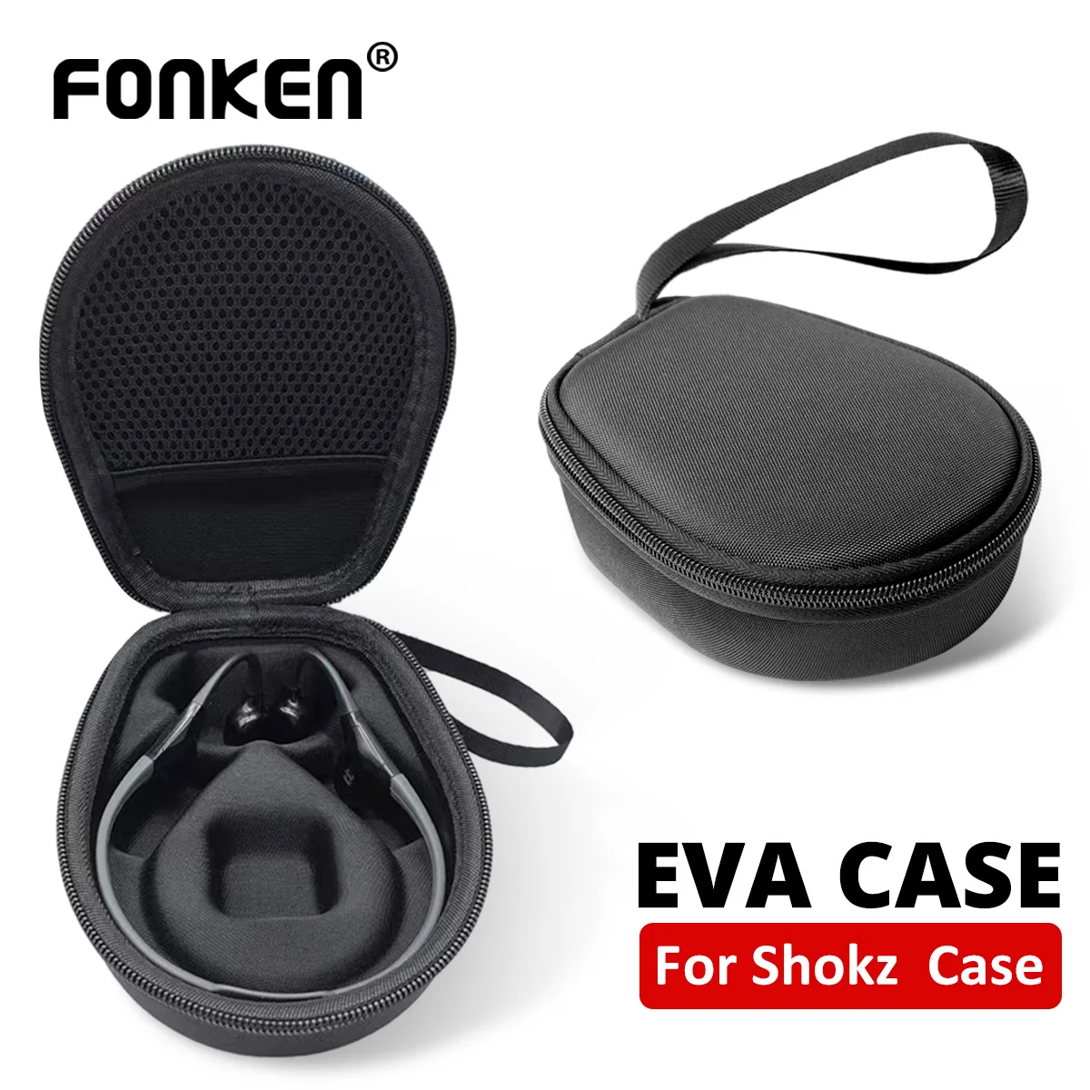 Travel Carrying Case Bag for AfterShokz OpenRun/Trekz Air/Titanium Mini Bone Conduction Headphone Headset Hard Shell Storage Bag