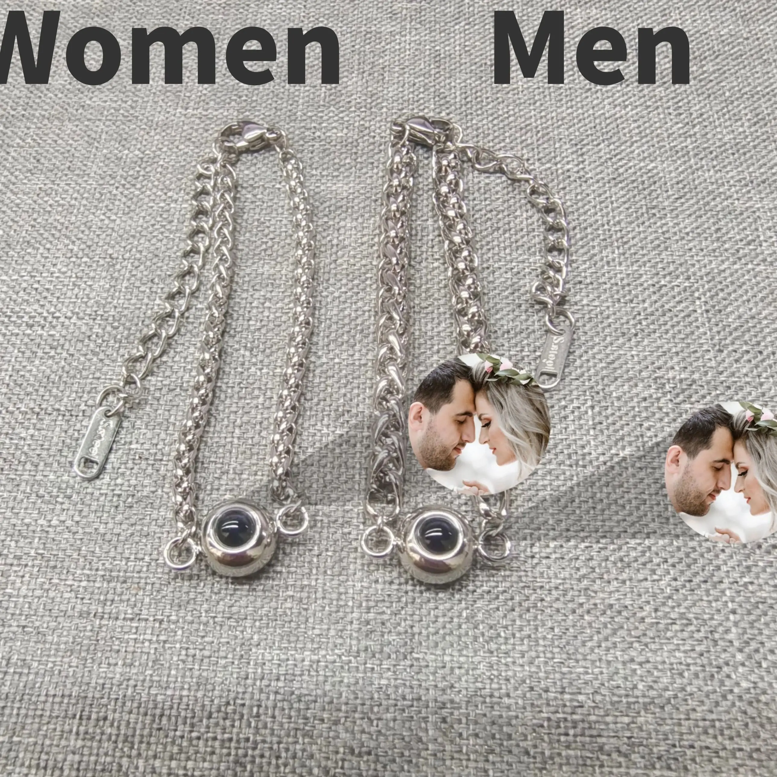 Eternal Rose Box-Projection Bracelet Custom Photo Bracelet Stainless steel Personalized Jewelry Valentine's Day Gift for Wife