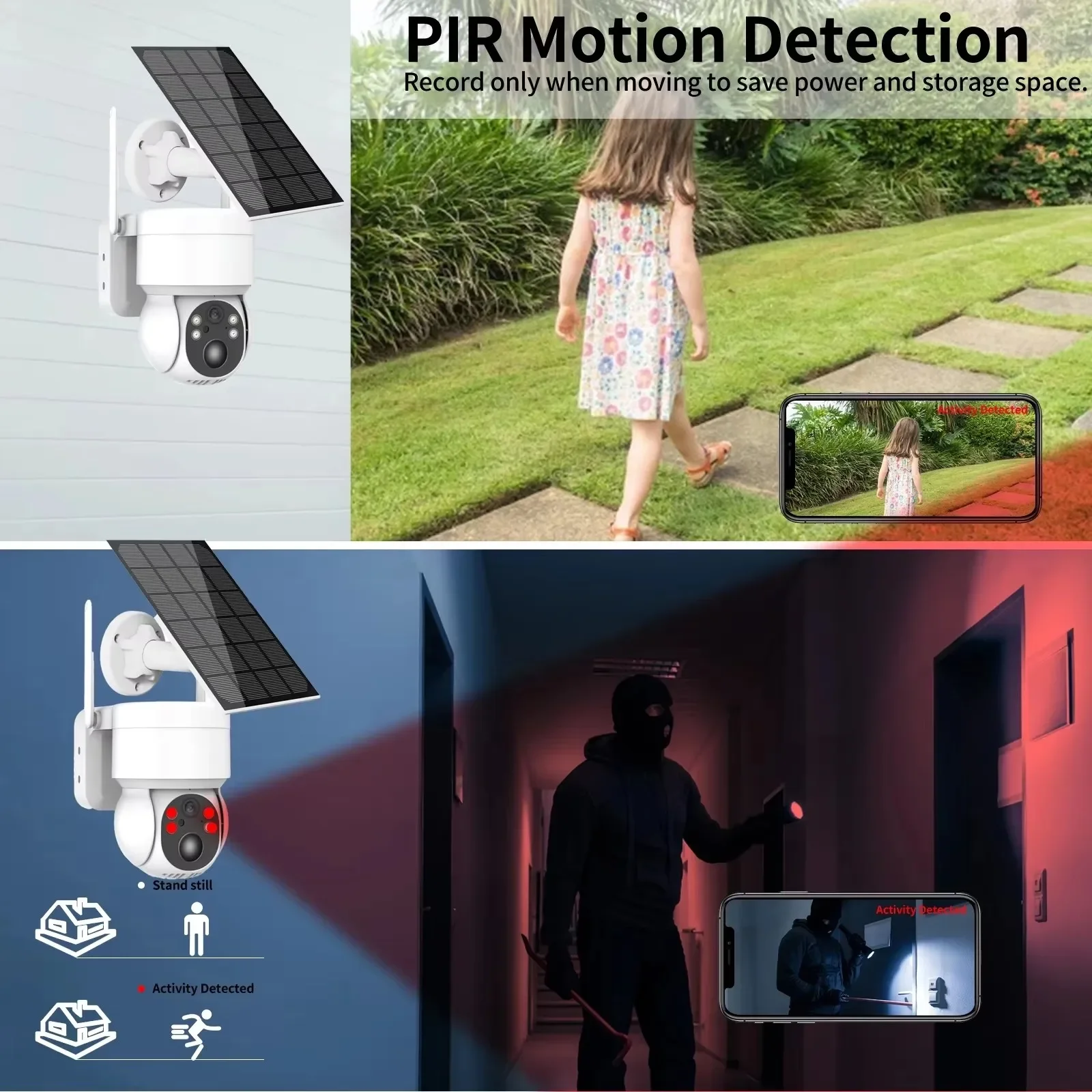 ICSEE 4MP الشمسية PTZ واي فاي كاميرا ملونة للرؤية الليلية اتجاهين الصوت PIR كشف الإنسان مقاوم للماء IP66 كاميرا أمان الطاقة الشمسية #6