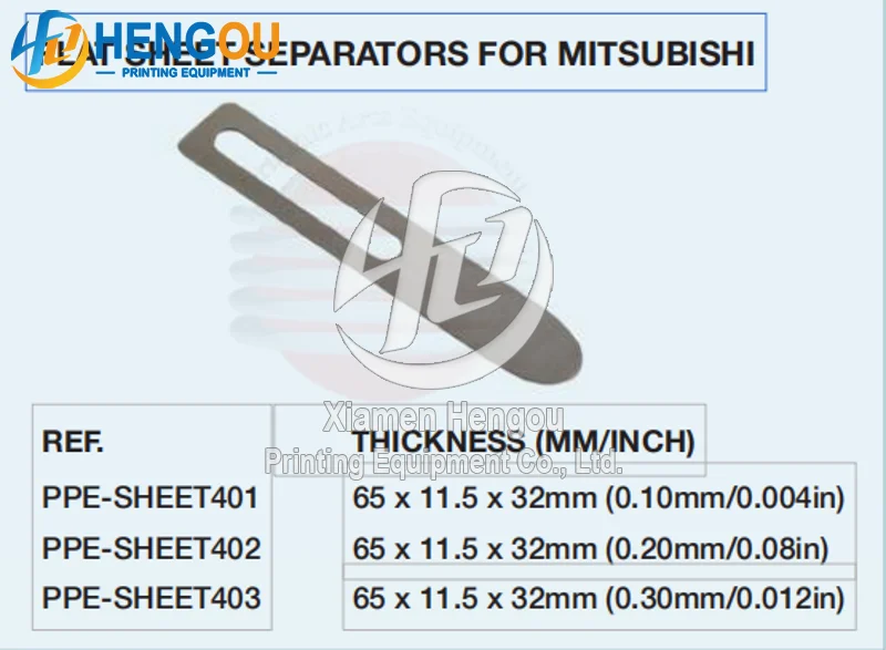 Mathiateurs de feuilles plates, 65x12x32x0.25mm